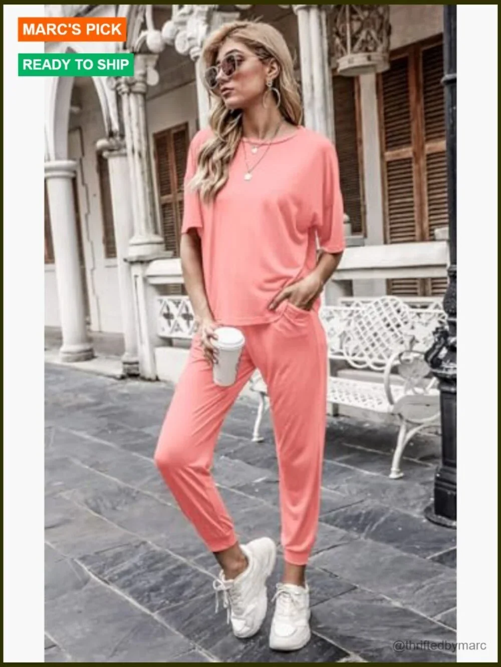 Women's Two Piece Lounge Set Jogger Pants Matching Outfits Size XL